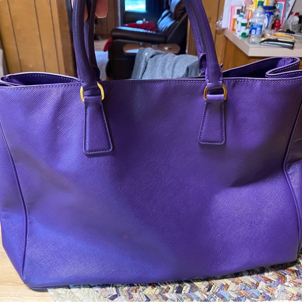 Prada Saffiano Lux Leather Purple Tote - Picture 3 of 12
